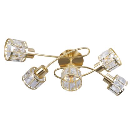 Lampadario a plafone ZAHARA 5xE27/10W/230V dorato