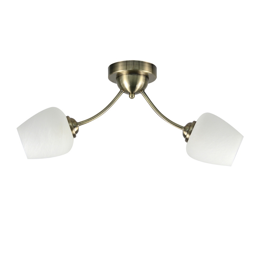 Lampadario a plafone ZINA 2xE27/40W/230V ottone/bianco