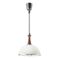 Lampadario a scomparsa CHIARA 1xE27/60W/230V argento/marrone/faggio