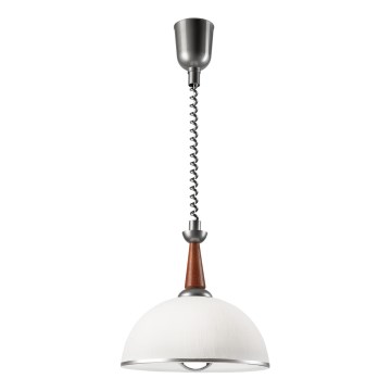 Lampadario a scomparsa CHIARA 1xE27/60W/230V argento/marrone/faggio