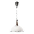 Lampadario a scomparsa CHIARA 1xE27/60W/230V argento/marrone scuro/faggio