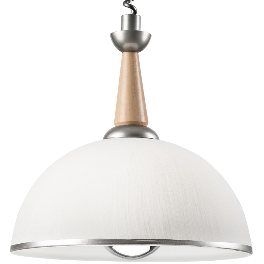Lampadario a scomparsa CHIARA 1xE27/60W/230V argento/beige/rovere
