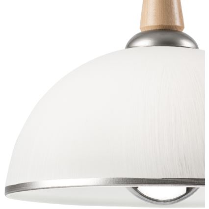 Lampadario a scomparsa CHIARA 1xE27/60W/230V argento/beige/rovere