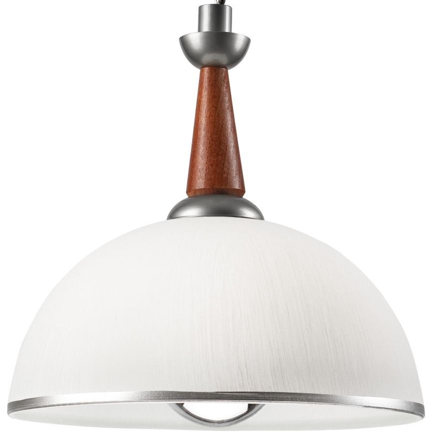 Lampadario a scomparsa CHIARA 1xE27/60W/230V argento/marrone/faggio