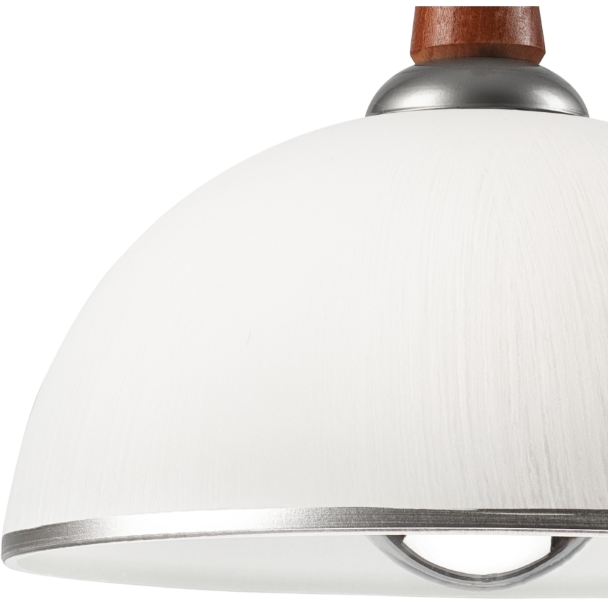 Lampadario a scomparsa CHIARA 1xE27/60W/230V argento/marrone/faggio