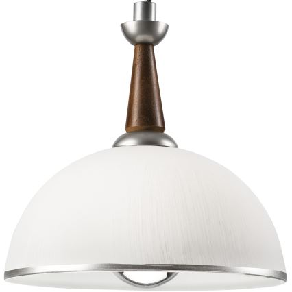 Lampadario a scomparsa CHIARA 1xE27/60W/230V argento/marrone scuro/faggio