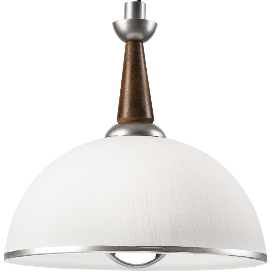 Lampadario a scomparsa CHIARA 1xE27/60W/230V argento/marrone scuro/faggio