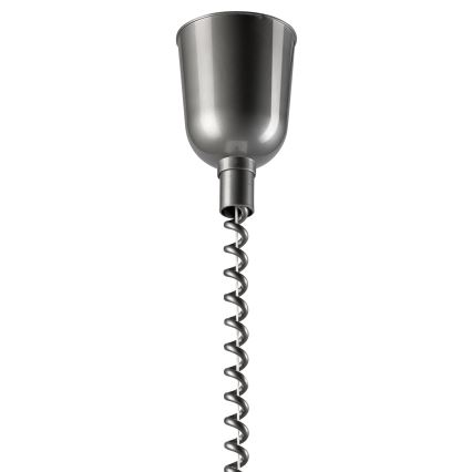 Lampadario a scomparsa CHIARA 1xE27/60W/230V argento/marrone scuro/faggio