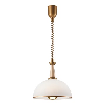 Lampadario a scomparsa CHIARA 1xE27/60W/230V beige/faggio