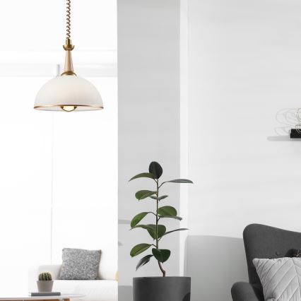 Lampadario a scomparsa CHIARA 1xE27/60W/230V beige/faggio