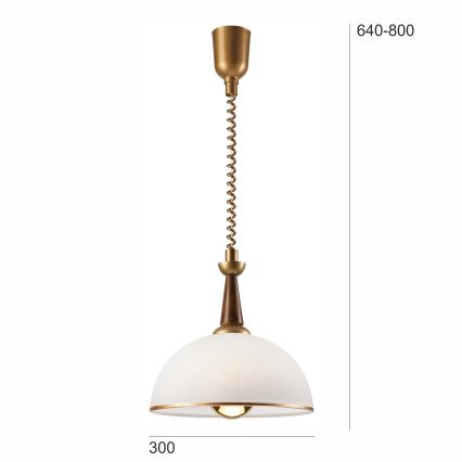 Lampadario a scomparsa CHIARA 1xE27/60W/230V marrone/rovere