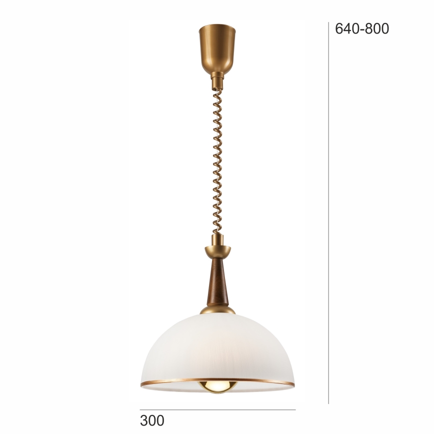 Lampadario a scomparsa CHIARA 1xE27/60W/230V marrone/rovere