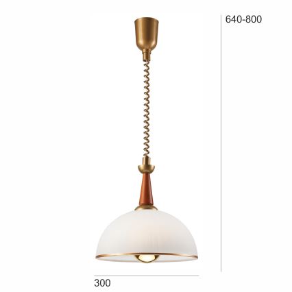 Lampadario a scomparsa CHIARA 1xE27/60W/230V marrone scuro/faggio
