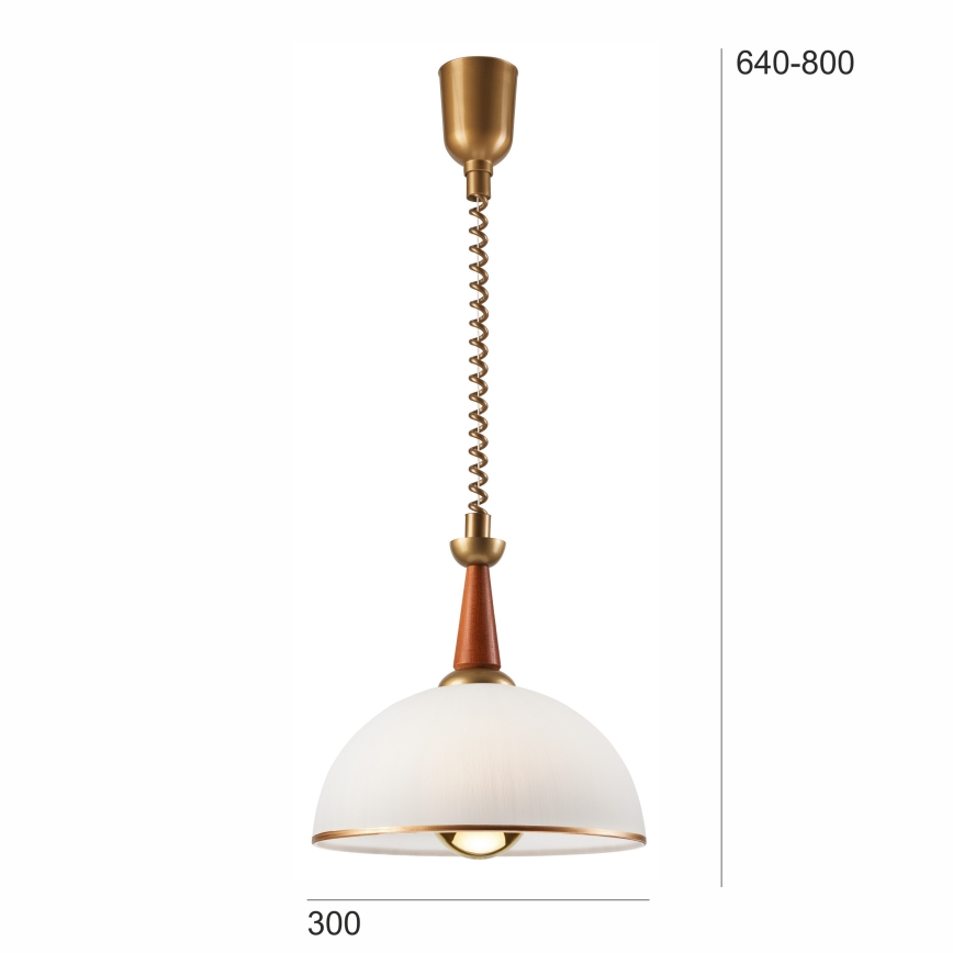 Lampadario a scomparsa CHIARA 1xE27/60W/230V marrone scuro/faggio
