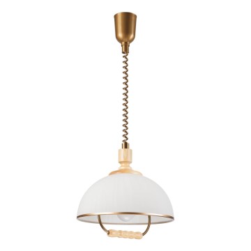 Lampadario a scomparsa RAMONA 1xE27/60W/230V beige/marrone chiaro/pino