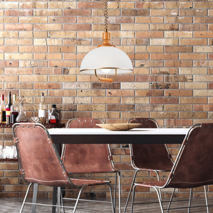 Lampadario a scomparsa RAMONA 1xE27/60W/230V beige/marrone/pino