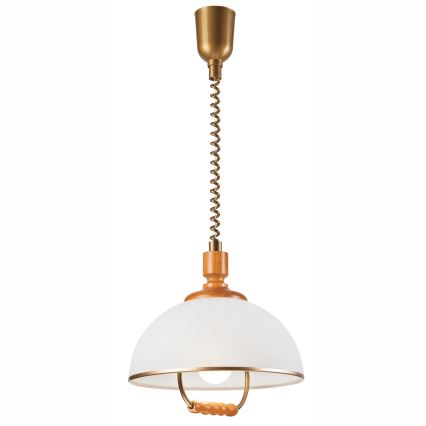 Lampadario a scomparsa RAMONA 1xE27/60W/230V beige/marrone/pino