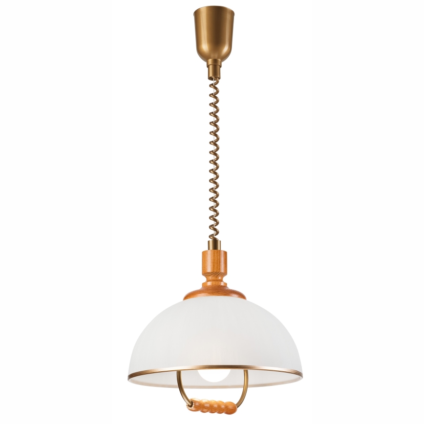 Lampadario a scomparsa RAMONA 1xE27/60W/230V beige/marrone/pino