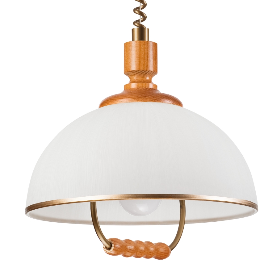Lampadario a scomparsa RAMONA 1xE27/60W/230V beige/marrone/pino