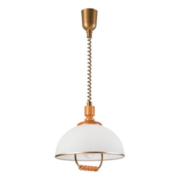 Lampadario a scomparsa RAMONA 1xE27/60W/230V beige/marrone/pino