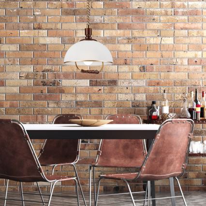 Lampadario a scomparsa RAMONA 1xE27/60W/230V beige/marrone scuro/pino