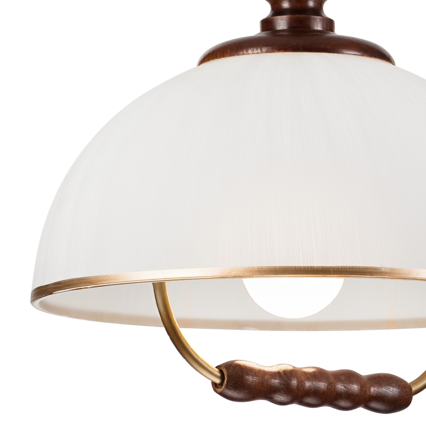Lampadario a scomparsa RAMONA 1xE27/60W/230V beige/marrone scuro/pino