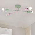 Lampadario a soffitto CAMBRIDGE 4xE27/15W/230V verde/rosa