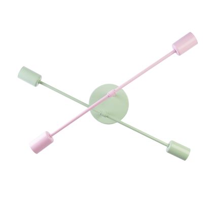 Lampadario a soffitto CAMBRIDGE 4xE27/15W/230V verde/rosa
