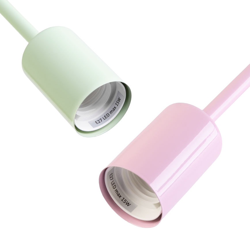 Lampadario a soffitto CAMBRIDGE 4xE27/15W/230V verde/rosa