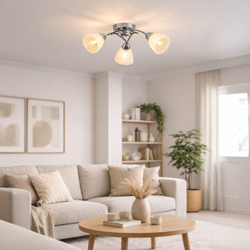 Lampadario a soffitto CLARA 3xE27/15W/230V cromo lucido