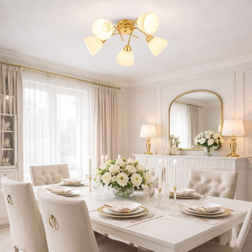 Lampadario a soffitto CLARA 5xE27/15W/230V, finitura oro