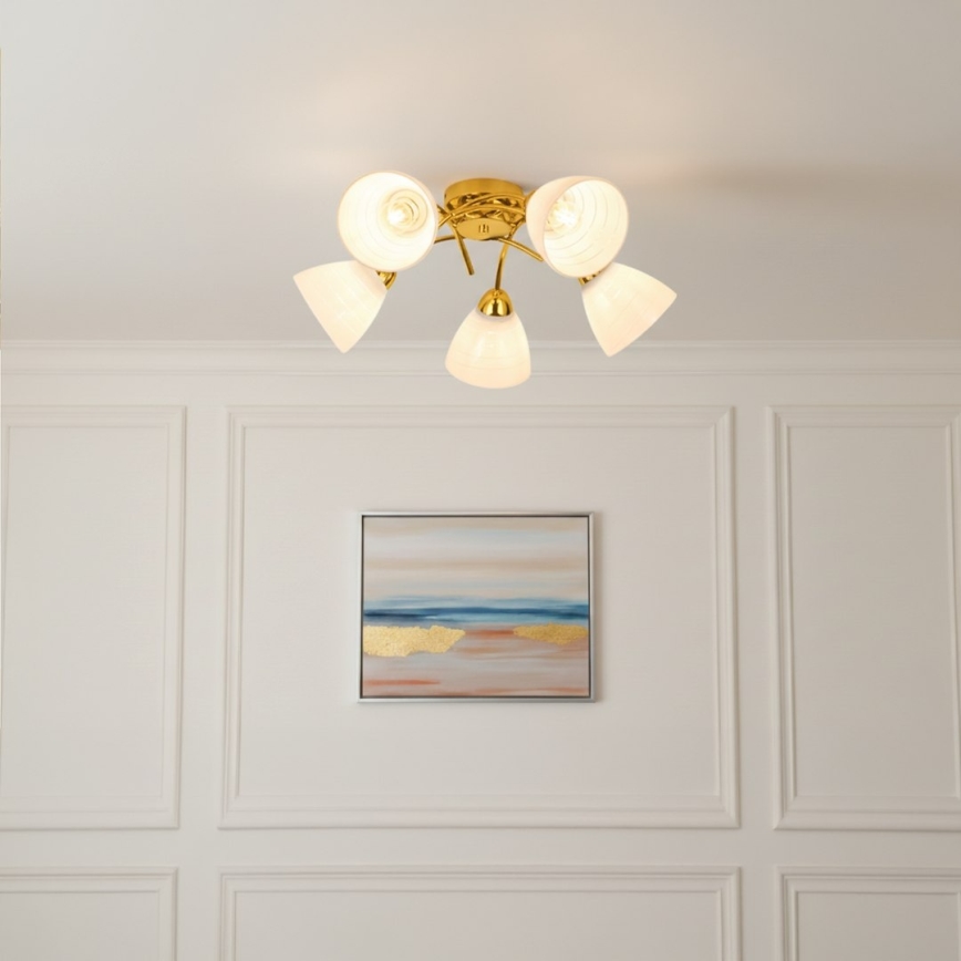Lampadario a soffitto CLARA 5xE27/15W/230V, finitura oro