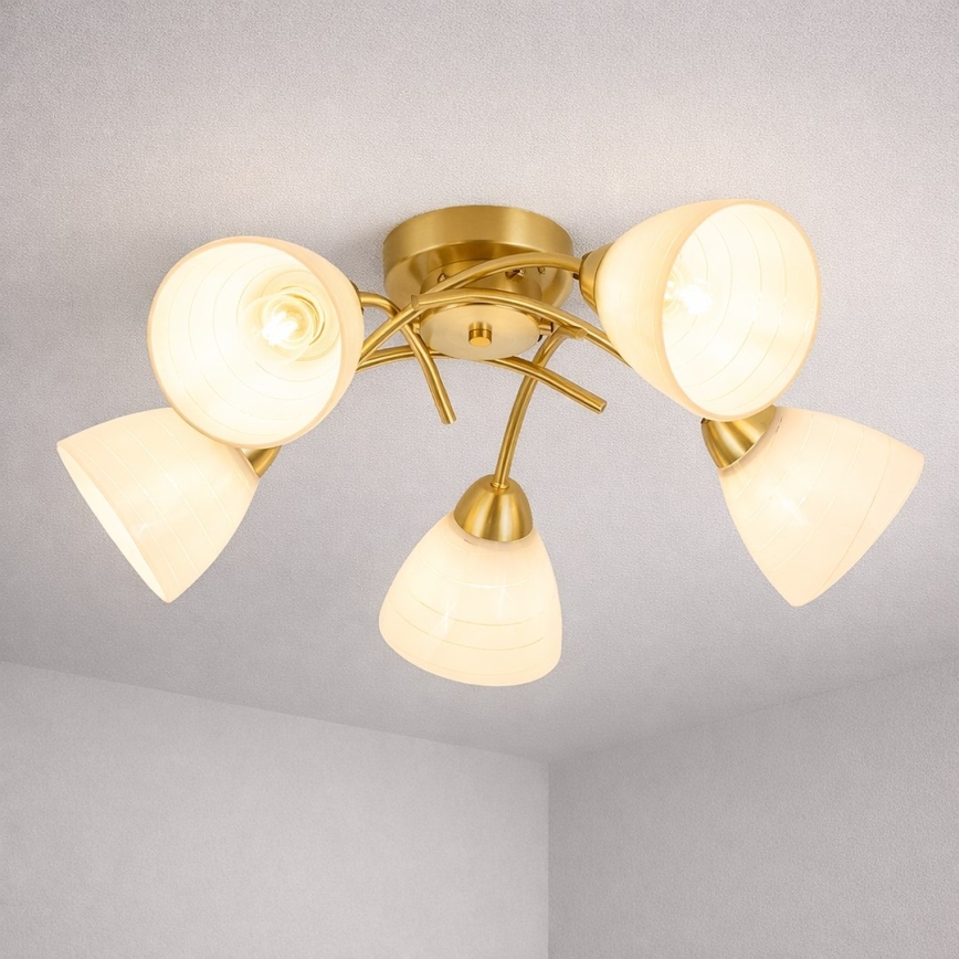 Lampadario a soffitto CLARA 5xE27/15W/230V, finitura oro
