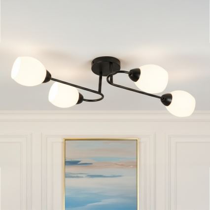 Lampadario a soffitto KING 4xE27/15W/230V nero
