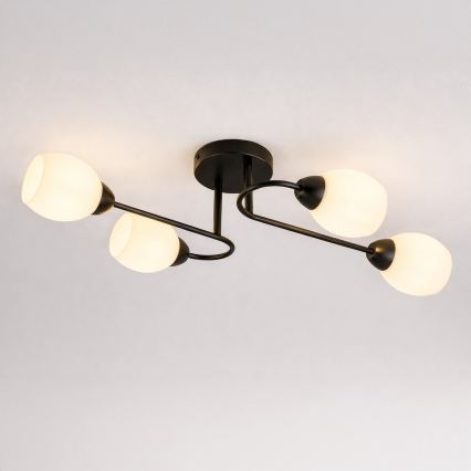 Lampadario a soffitto KING 4xE27/15W/230V nero