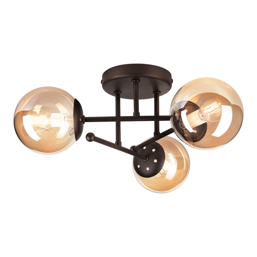 Lampadario a soffitto MALENA 3xE14/5W/230V marrone/beige fumé