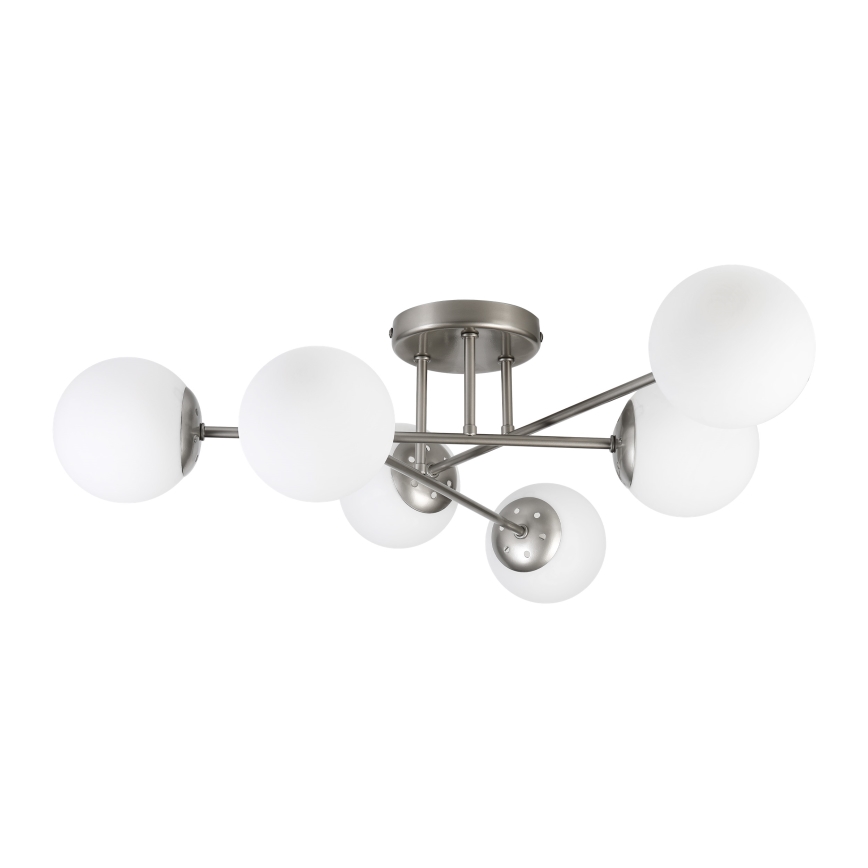 Lampadario a soffitto MALENA 6xE14/5W/230V cromo opaco/bianco