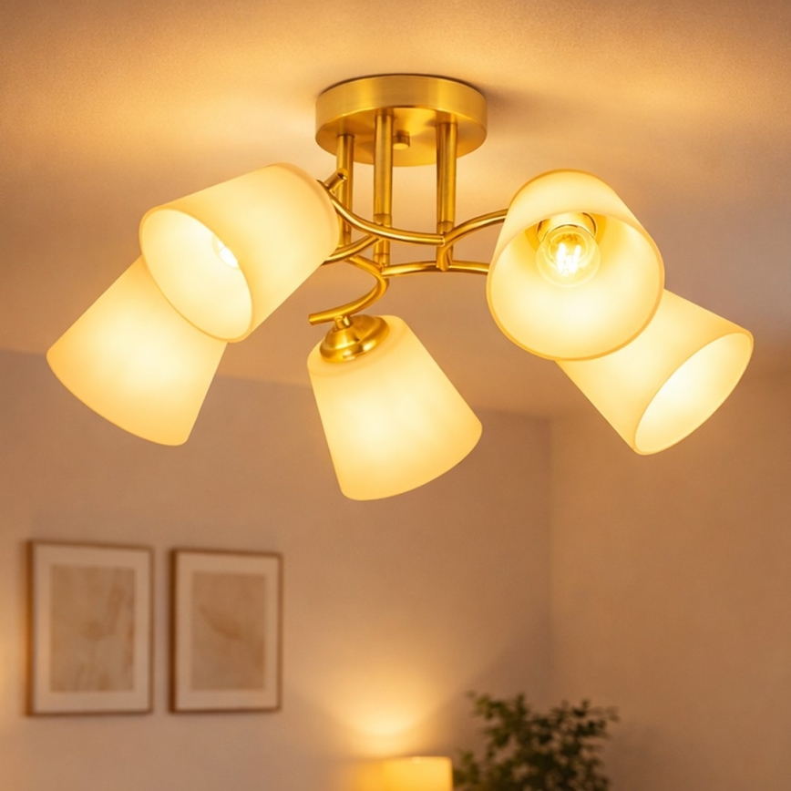 Lampadario a soffitto PAFOS 5xE27/15W/230V dorato
