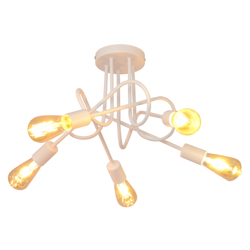 Lampadario a plafone per bambini OXFORD 5xE27/15W/230V bianco