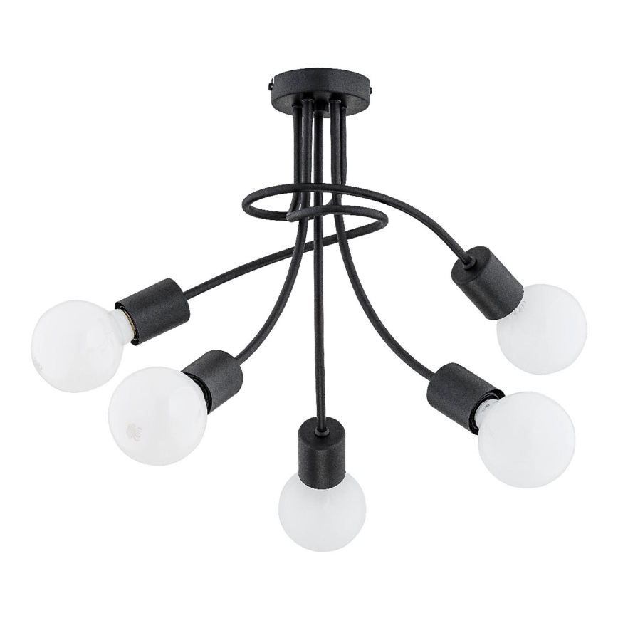 Lampadario a soffitto PLENA 5xE27/15W/230V nero