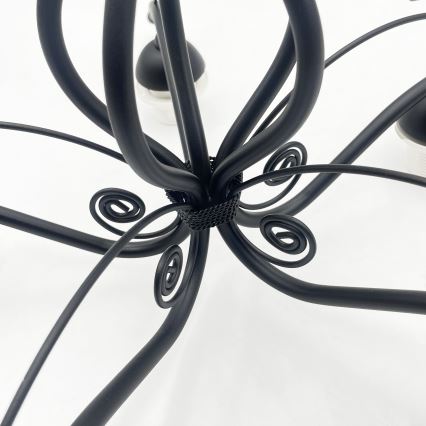 Lampadario a soffitto RETRO 5xE27/60W/230V nero/bianco