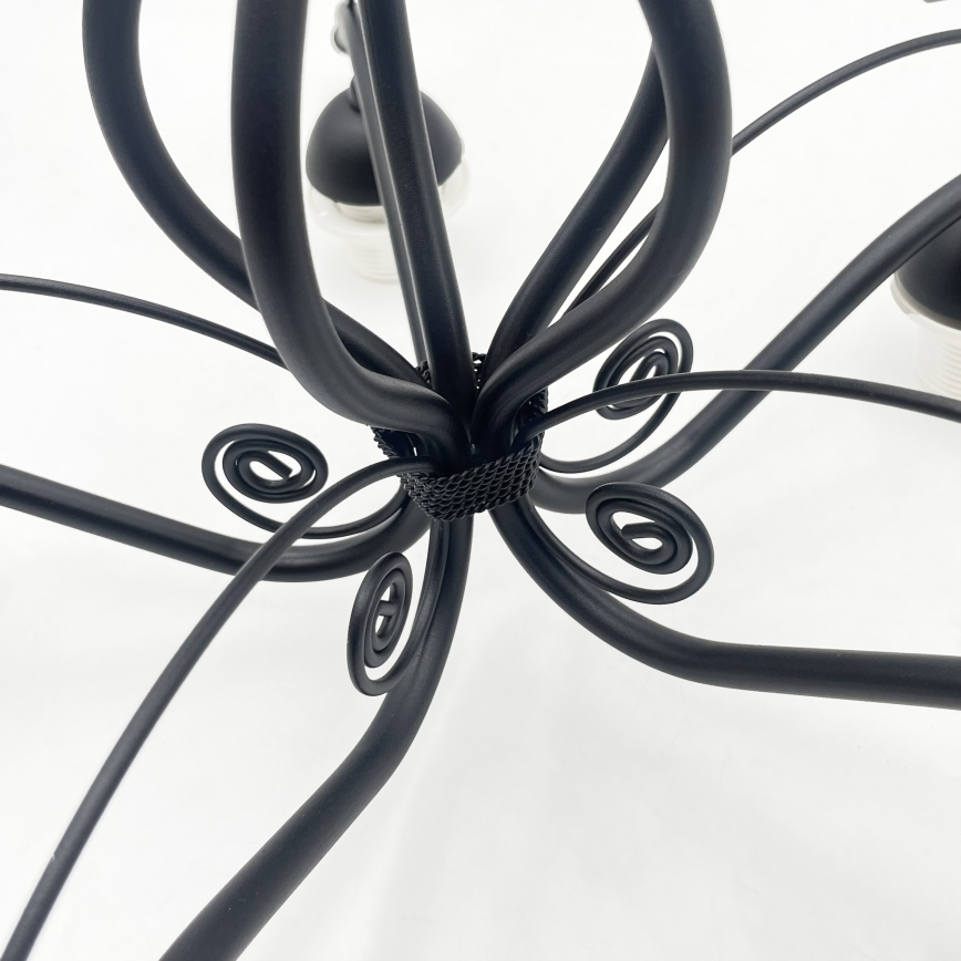 Lampadario a soffitto RETRO 5xE27/60W/230V nero/bianco