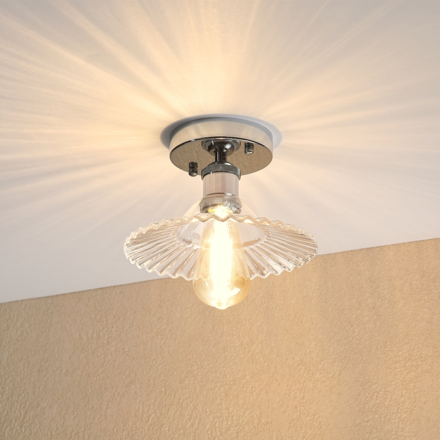 Lampadario a soffitto TRISH 1xE27/15W/230V cromo lucido/trasparente