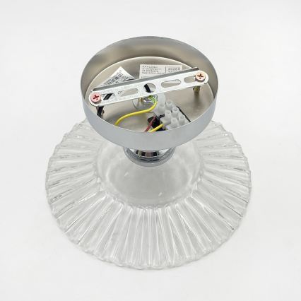 Lampadario a soffitto TRISH 1xE27/15W/230V cromo lucido/trasparente