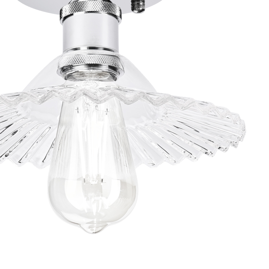 Lampadario a soffitto TRISH 1xE27/15W/230V cromo lucido/trasparente