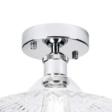 Lampadario a soffitto TRISH 1xE27/15W/230V cromo lucido/trasparente