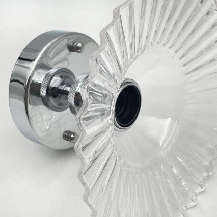 Lampadario a soffitto TRISH 1xE27/15W/230V cromo lucido/trasparente