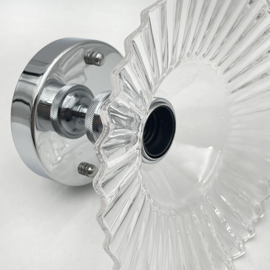 Lampadario a soffitto TRISH 1xE27/15W/230V cromo lucido/trasparente