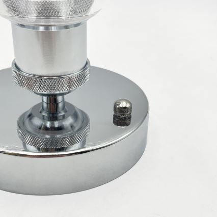 Lampadario a soffitto TRISH 1xE27/15W/230V cromo lucido/trasparente