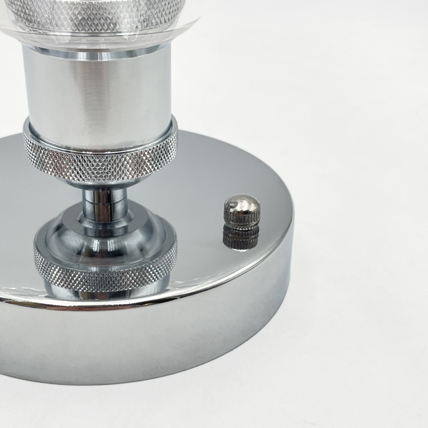 Lampadario a soffitto TRISH 1xE27/15W/230V cromo lucido/trasparente